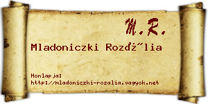 Mladoniczki Rozália névjegykártya